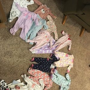 0-3 Month Baby girl sleepers